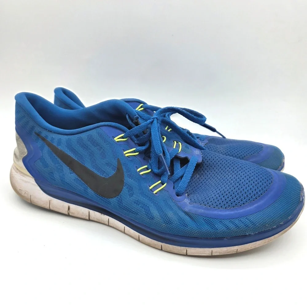 Nike Free 5.0 Mens Blue Running Shoes 724382-400 Size 12 Low Top Sneakers